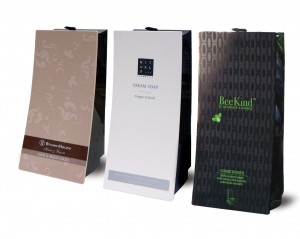 wave brownhouse rituals and beekind custom faceplate dispensers on white background dispenser amenities