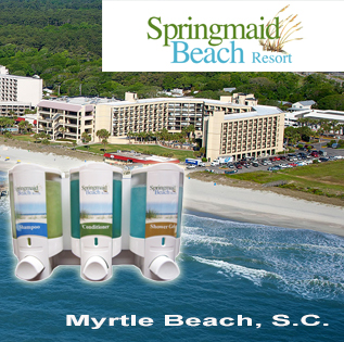 Springmaid beach resort myrtle beach s. C. Shampoo conditioner and shower gel dispensers dispenser amenities
