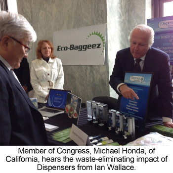 members of congress michael honda of california hears the waste-eliminating impact of dispensers from ian wallace dispenser amenities