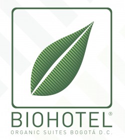 Bio Hotel Columbia organic suites bogota D.C. logo green on white background dispenser amenities