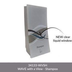 Wave shampoo dispenser new clear liquid window 34133-wvco wave with a view - shampoo on white background dispenser amenities