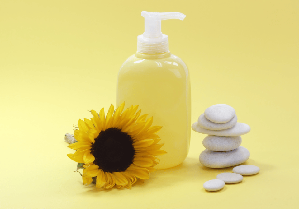Dispenser Amenities Yellow Liquid Soap Dispenser With Sunflower And Stones Liquid Soap Eco Friendly Amenities Blog liquid soap image